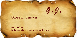 Giesz Janka névjegykártya